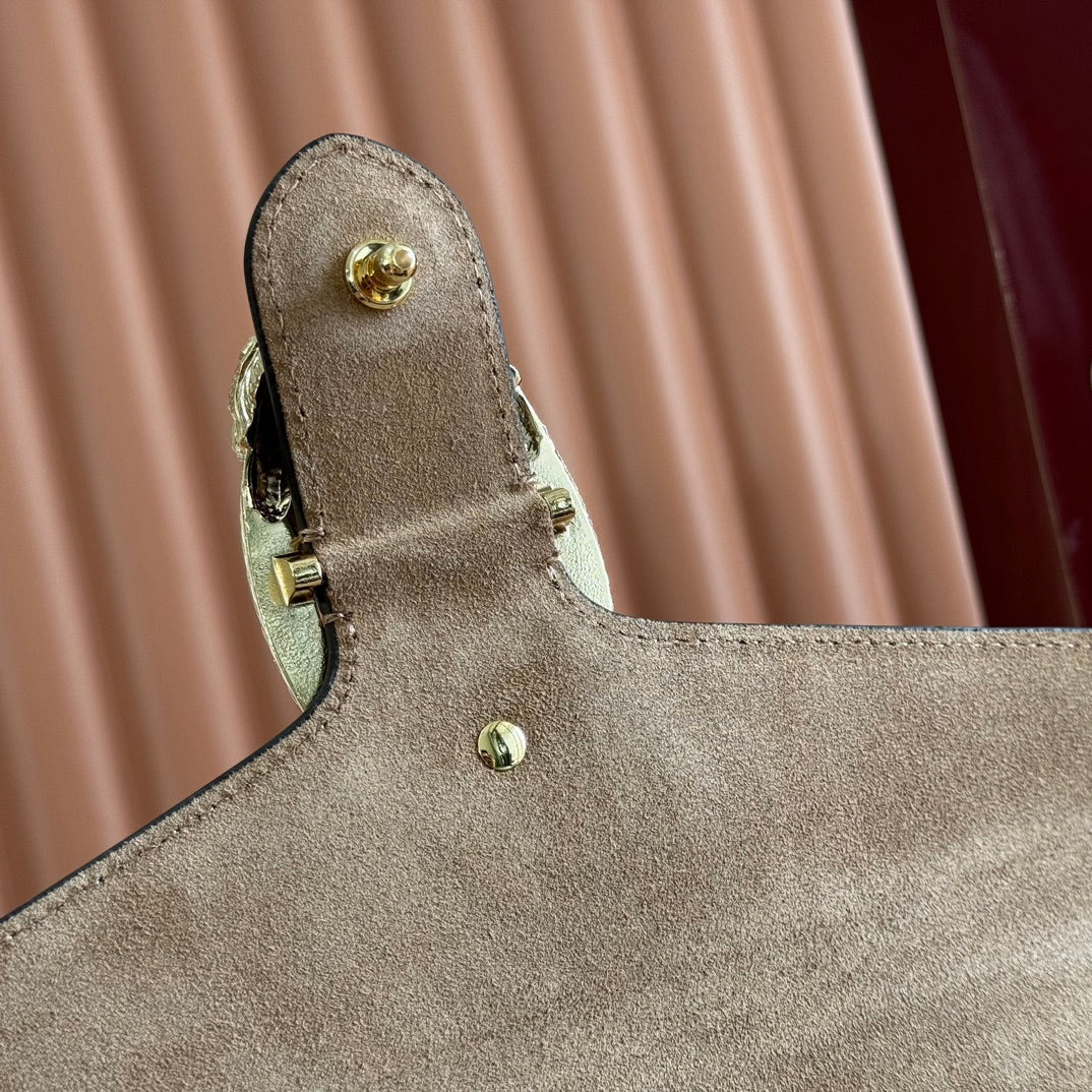 Gucci 25S Dionysus Wallet 28 in Sand Brown Calfskin