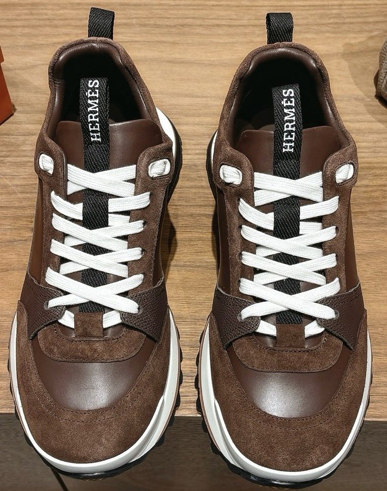 Hermes Brown Low-Top Sneakers — hero