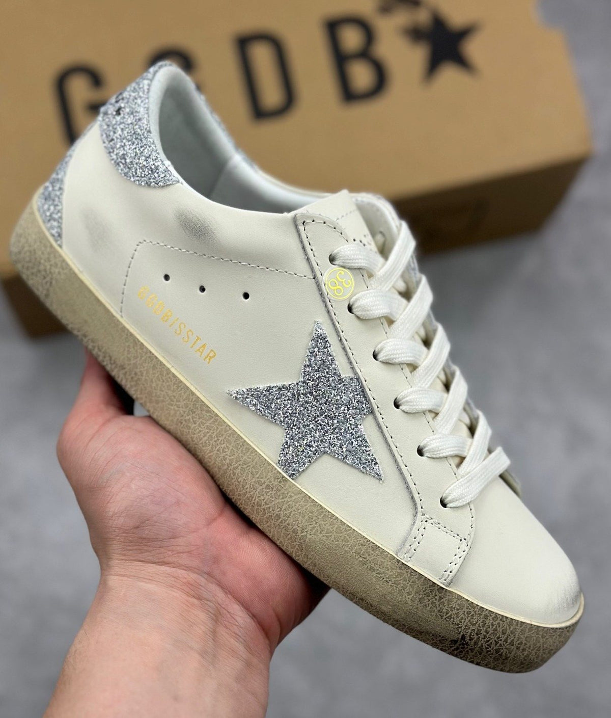 Golden Goose Silver Star Low-Top Sneakers — front