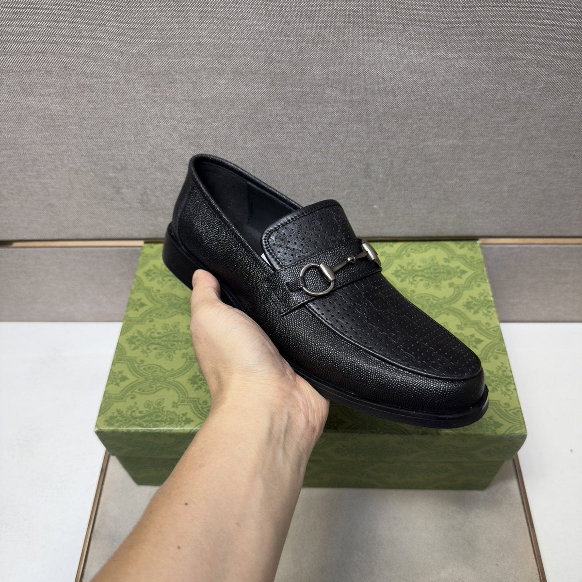 Gucci Perforated Bit Loafers — model