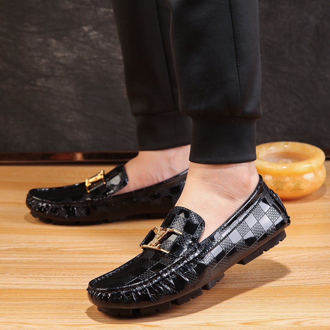 Louis Vuitton Black Buckle Driving Loafers — model