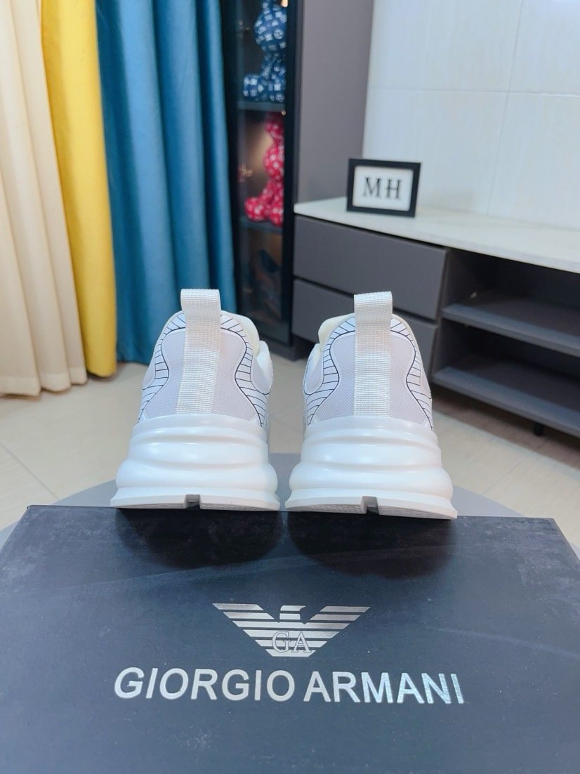 Giorgio Armani Textured Low-Top Sneakers — back
