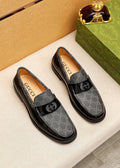 微商相册测试鞋子-Gucci Black Patent Monogram Loafers — hero