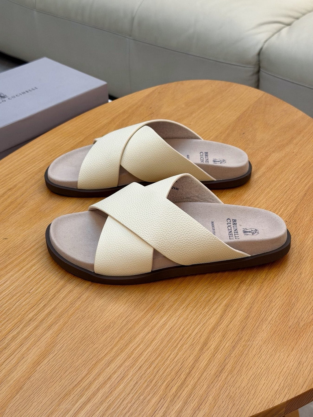 Brunello Cucinelli Crossover Slide Sandals — side