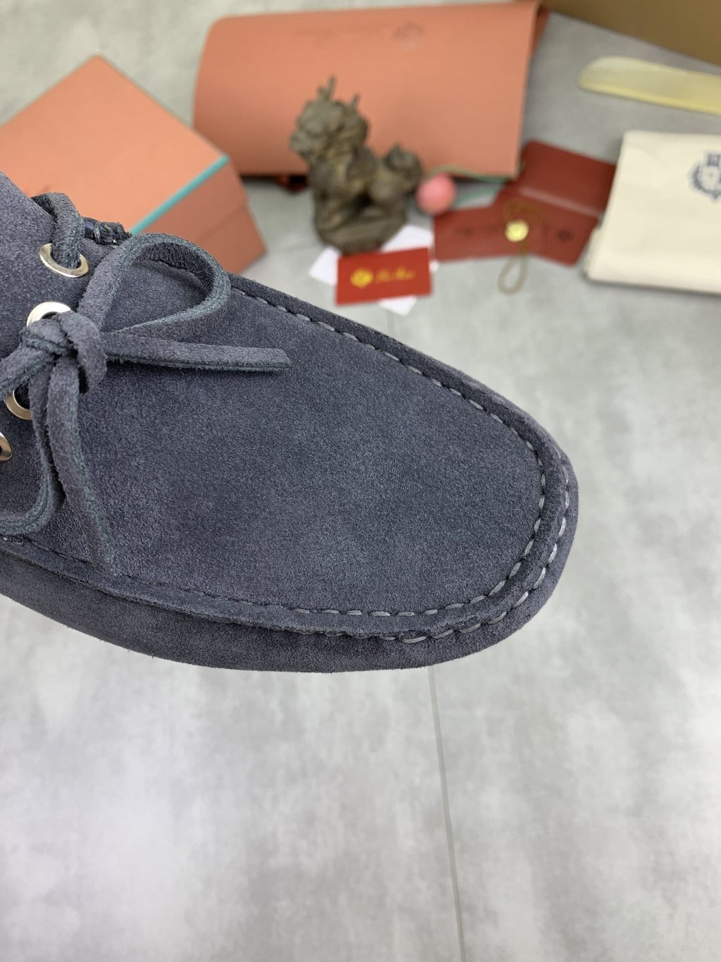 Loro Piana Suede Driving Shoes — detail