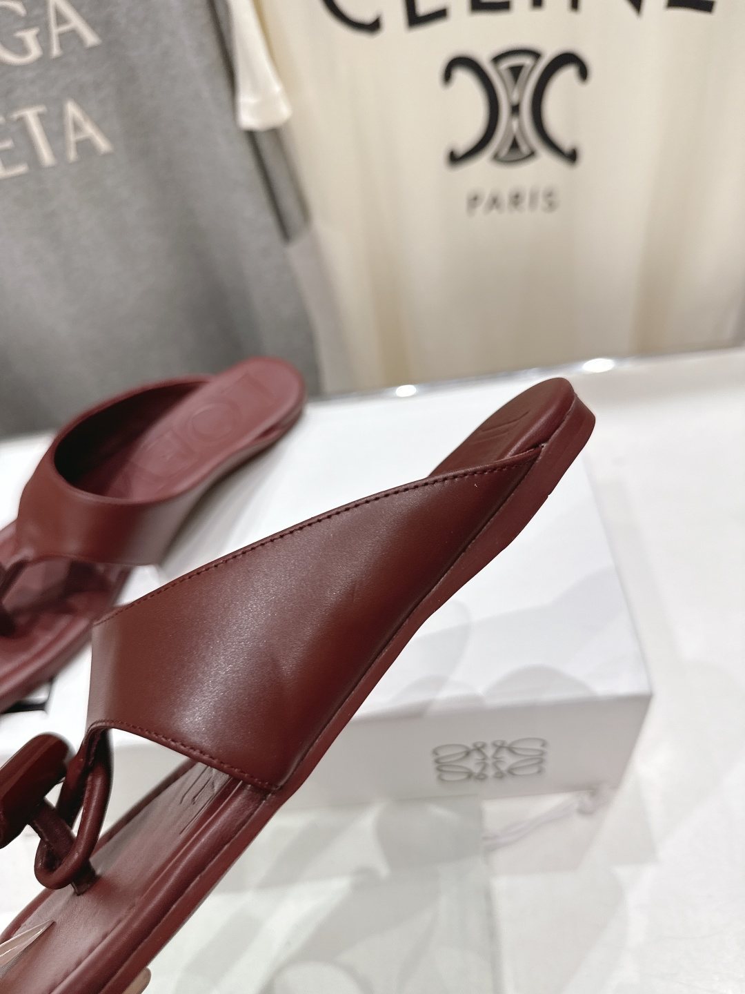 LOEWE Embossed Thong Sandals — detail