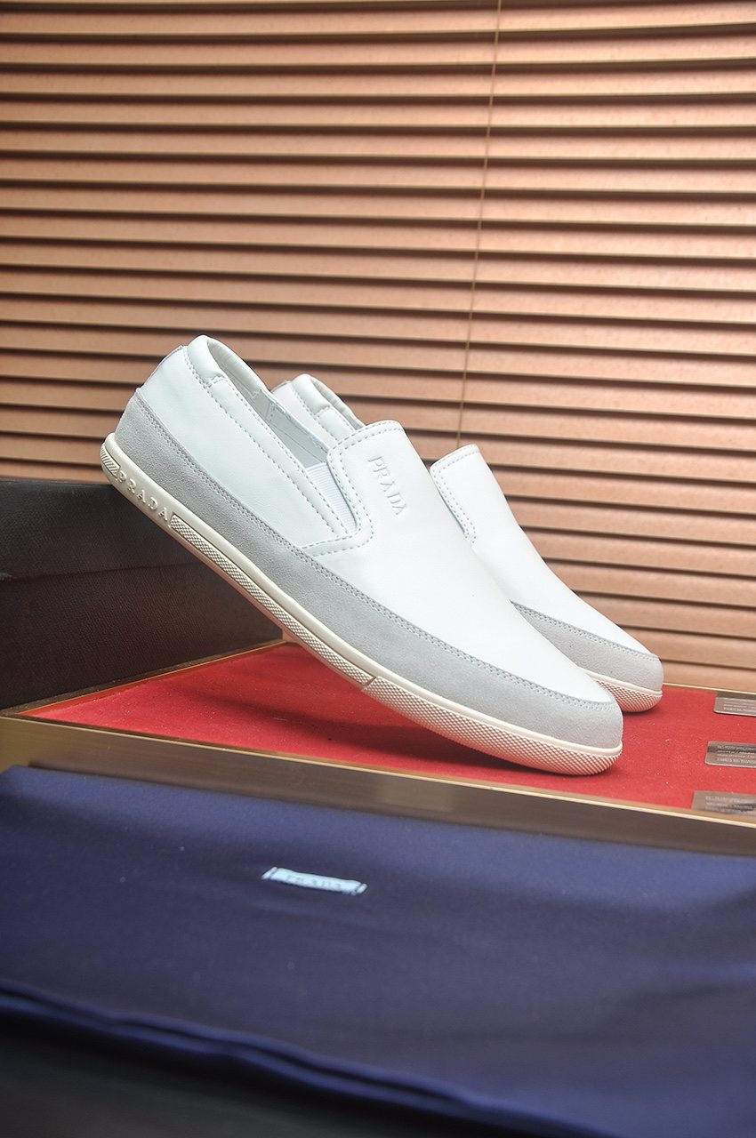 Prada Men’s Smooth Slip-On Shoes — front