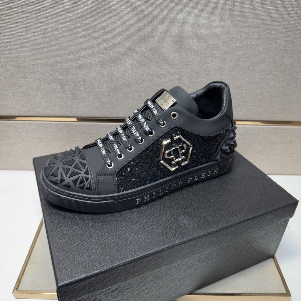 Philipp Plein Studded Panel Low-Top Sneakers — side