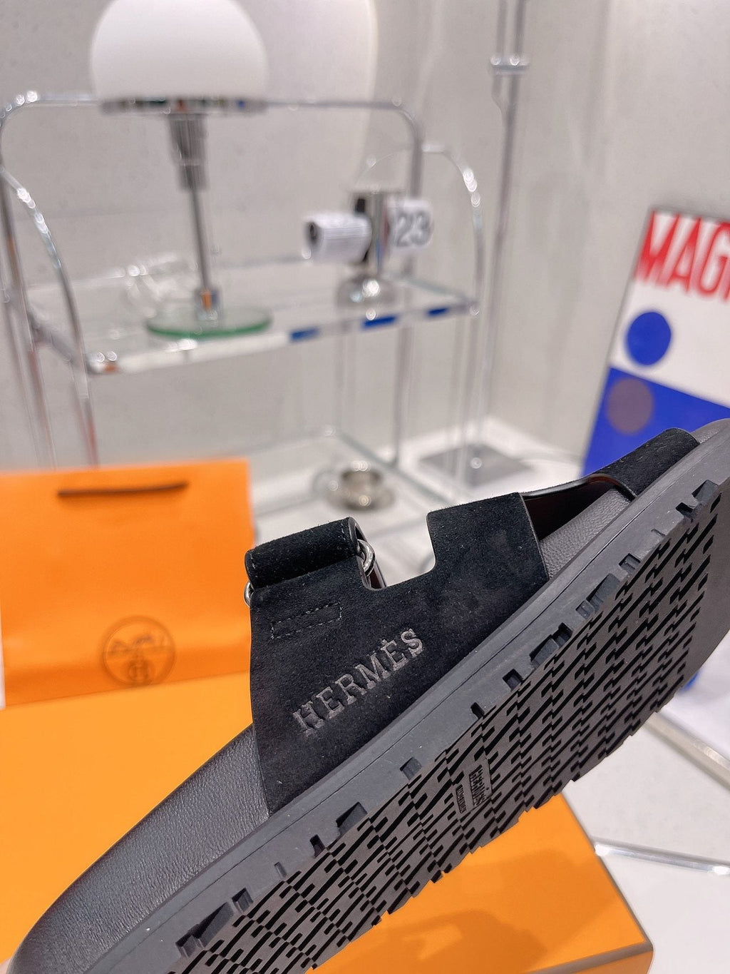 Hermès H-Cutout Slide Sandals — detail