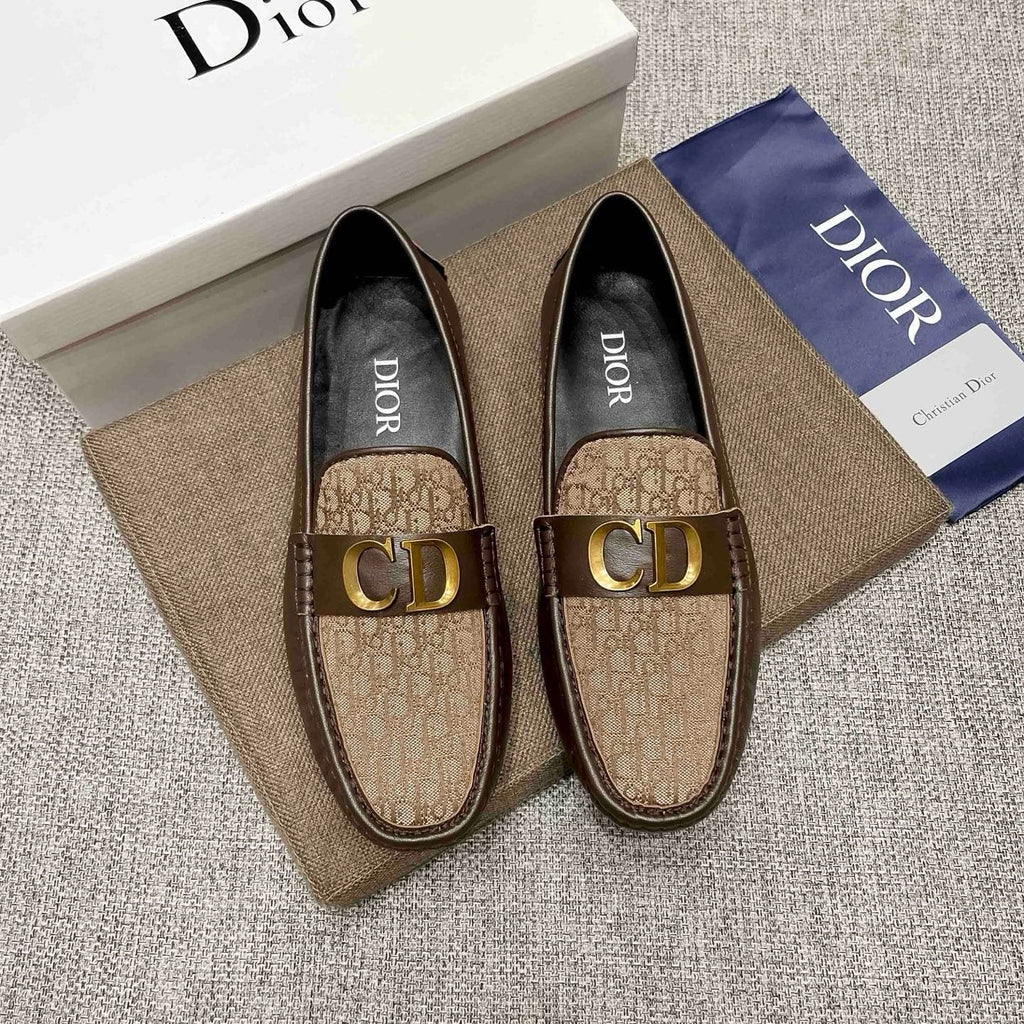 Dior Monogram Hardware Loafers — front