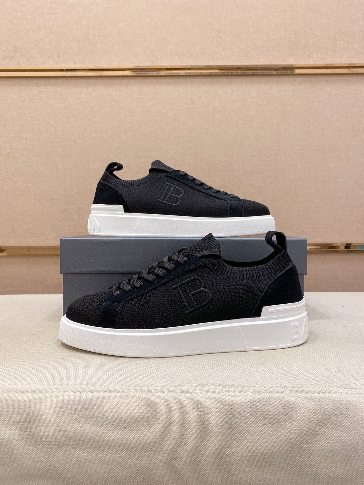 Balmain Knit Low-Top Sneakers — back