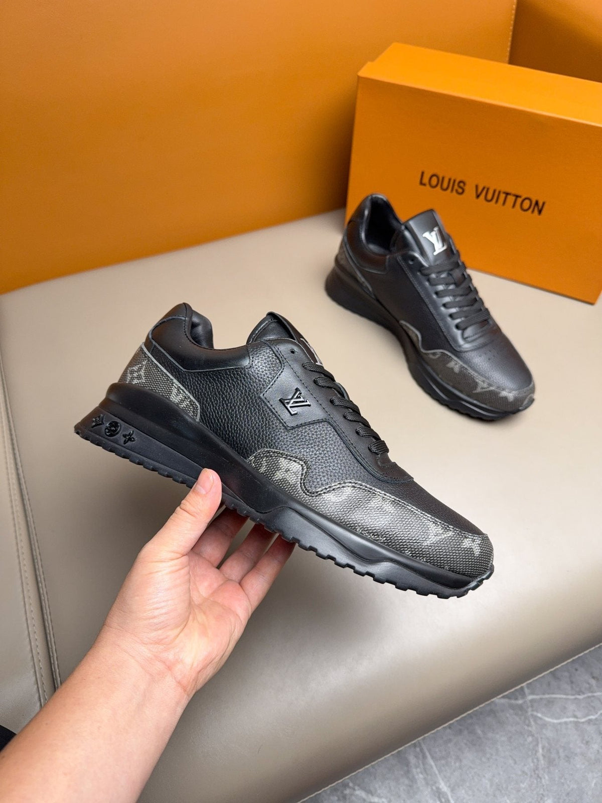 Louis Vuitton Paneled Low-Top Sneakers — side
